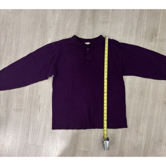 Vintage 80s L.L. Bean River Driver Wool Thermal Layer Henley Neck Sweater Large - Picture 1 of 9